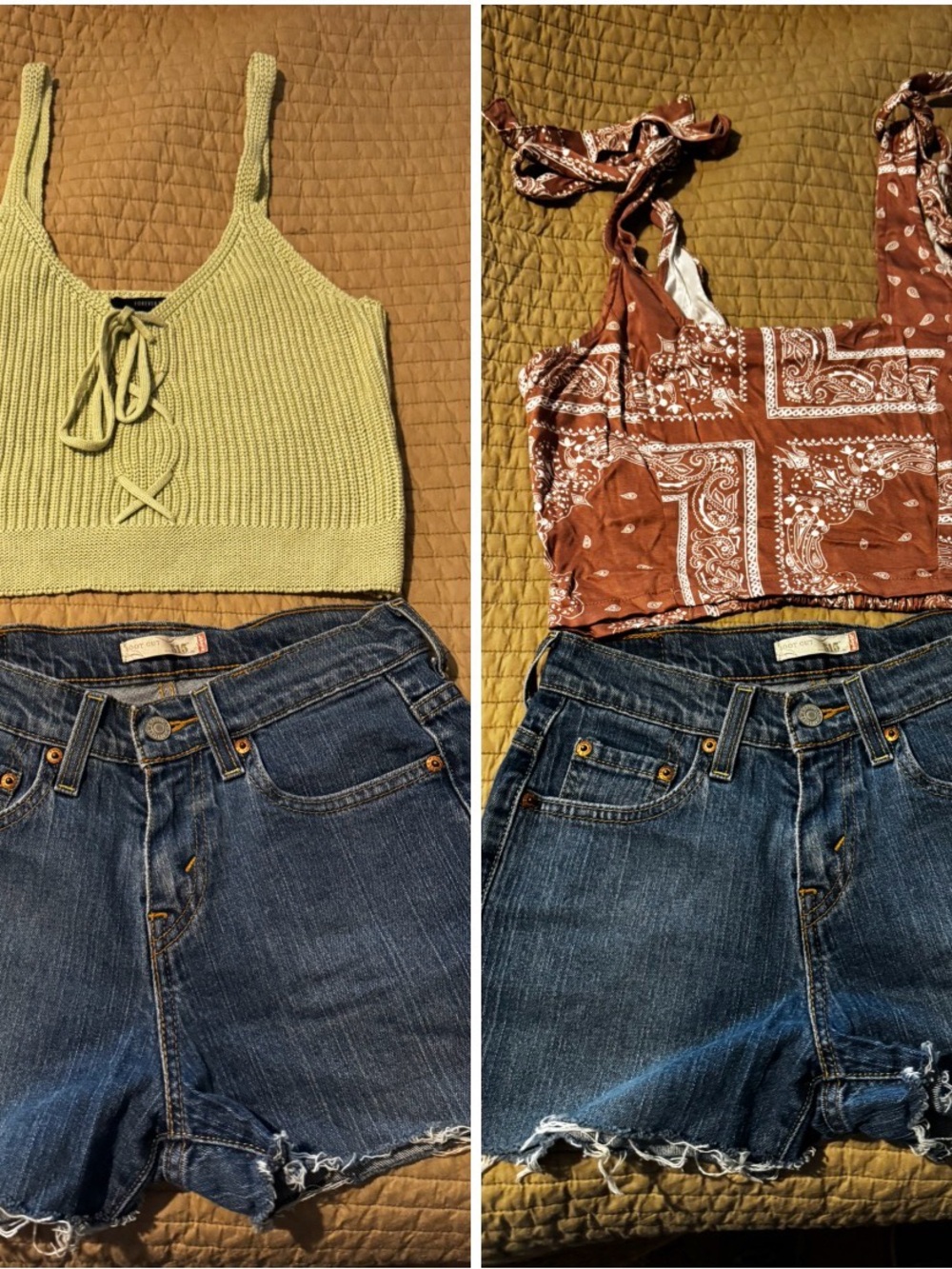 Levis cut off shorts and halter bundle
